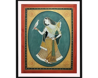 アンティーク◆ムガル帝国の細密画＊印Miniature Old Painting 古紙に描かれたムガル帝国宮廷風景画、インドの細密画 - Etsy 日本