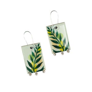 Hand-Painted Wooden Leaf Earrings: Lightweight Boho Jewelry