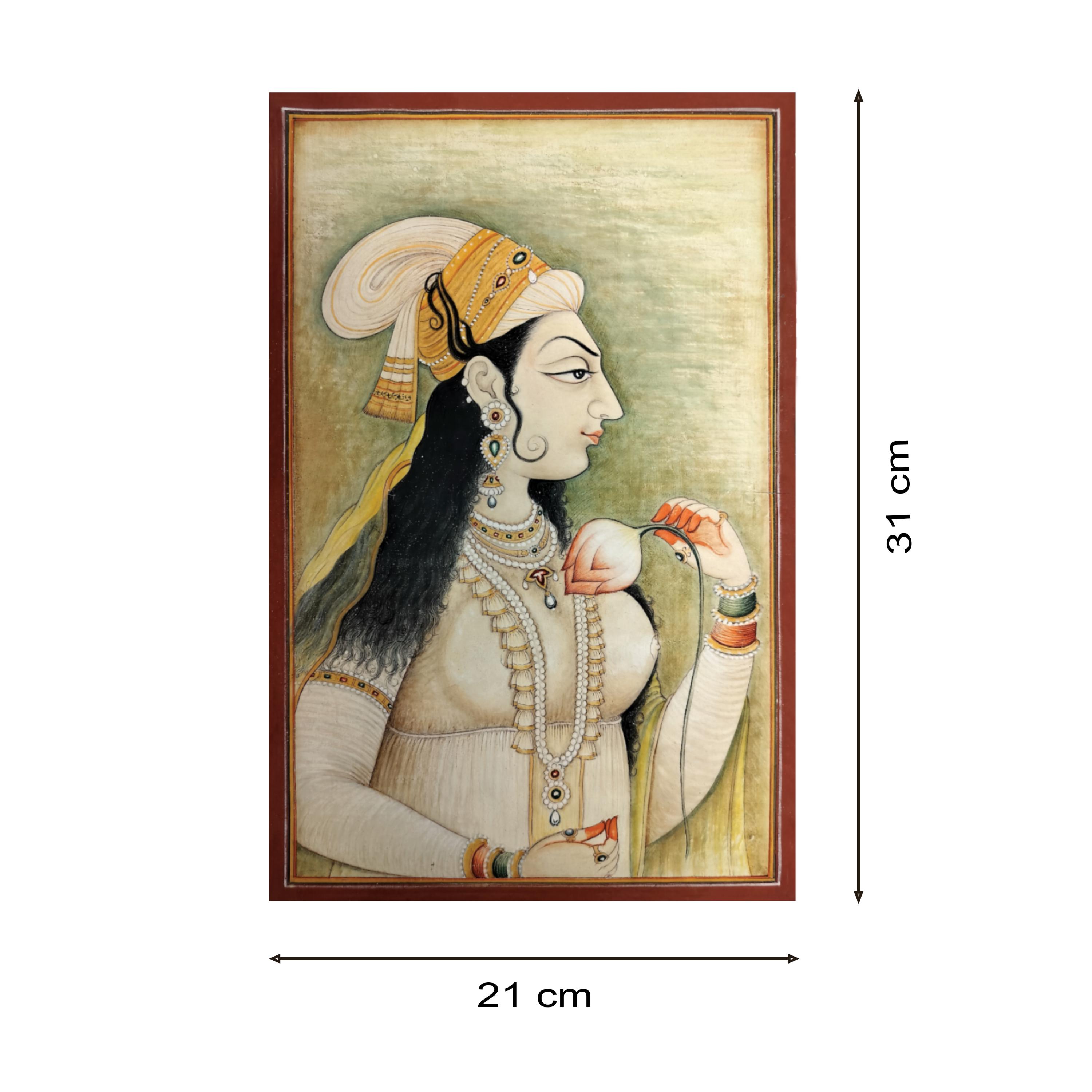ムガル帝国の貴婦人ヌルジャハの絵画 – インド細密画、ラジャスタン