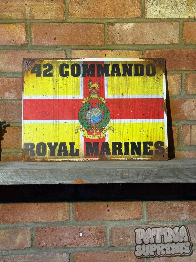 42 Commando Bickleigh Barracks Sign: Real Rust Vintage Style Metal Wall ...