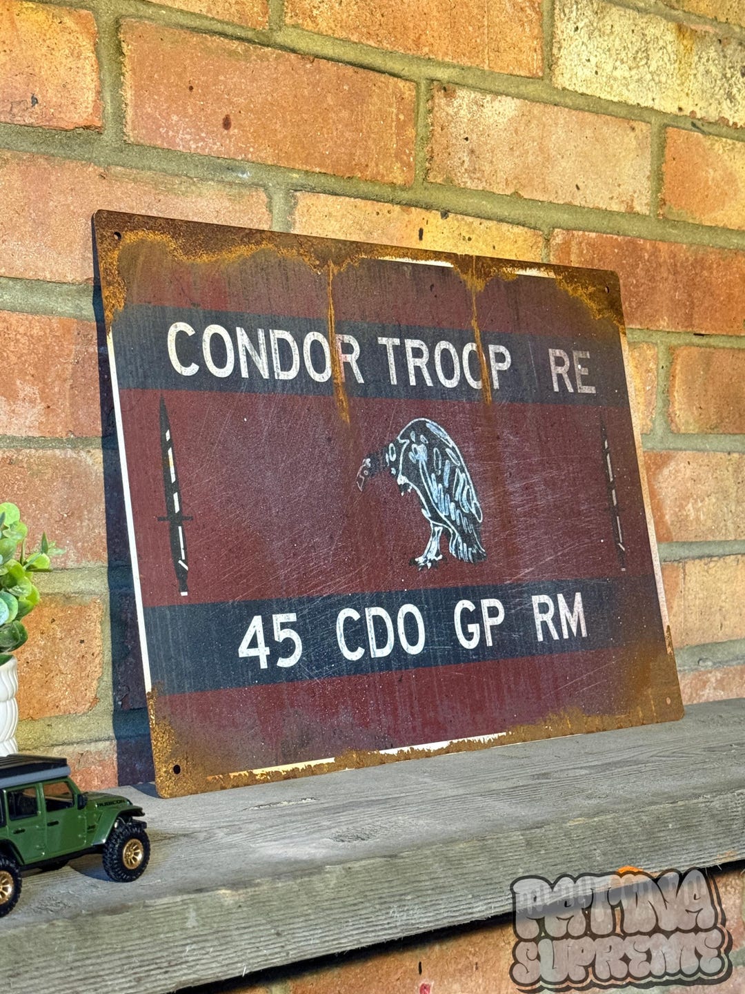 Commando Sign Out 45 Commando Group Condor Sign: Real Rust Vintage Metal Wall Art Royal ...