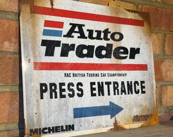 Cartel de prensa del campeonato de turismos BTCC: óxido real, TOCA, Autotrader, década de 1990.