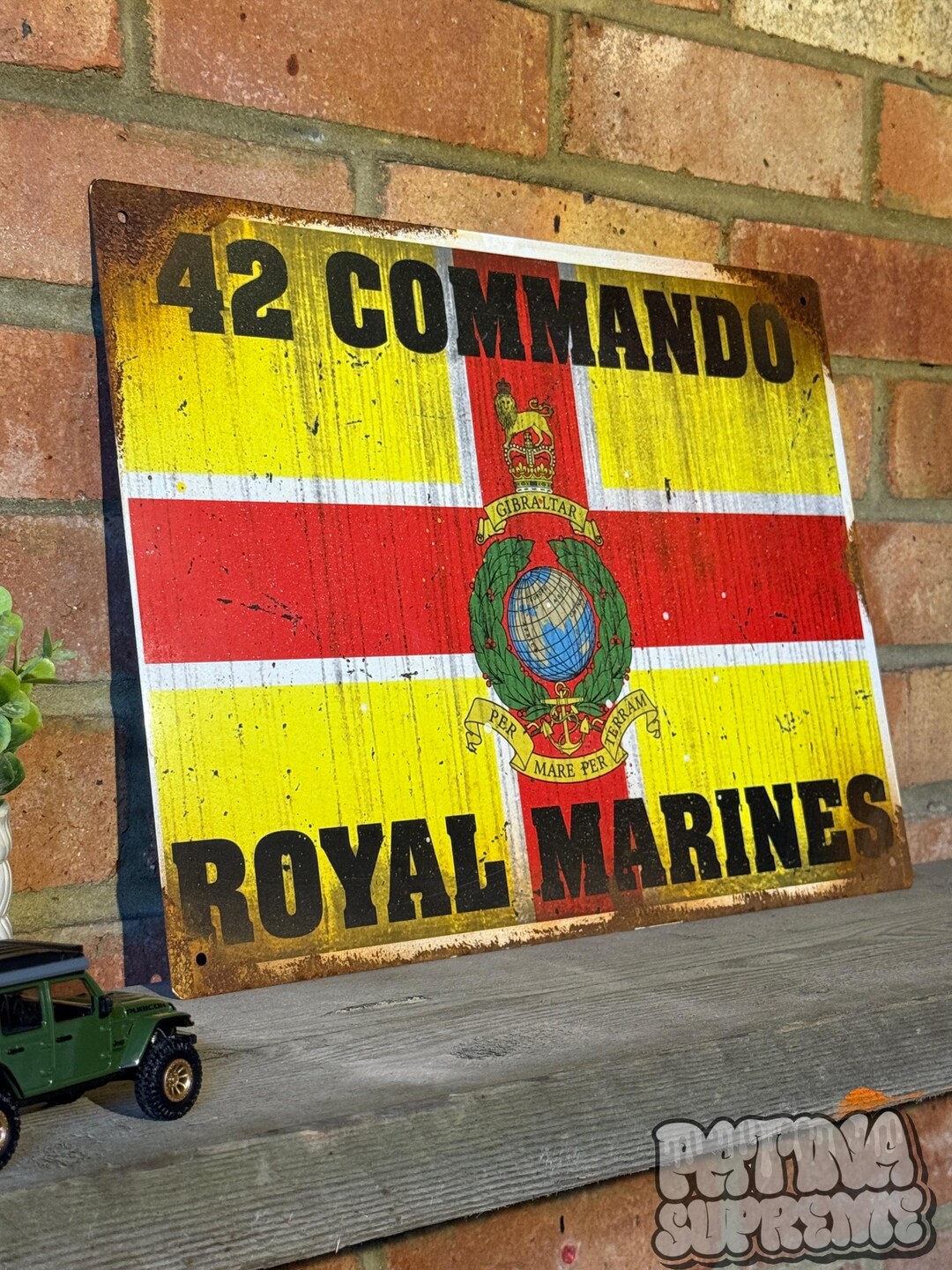 Commando Sign Out 42 Commando Bickleigh Barracks Sign: Real Rust Vintage Style Metal Wall ...
