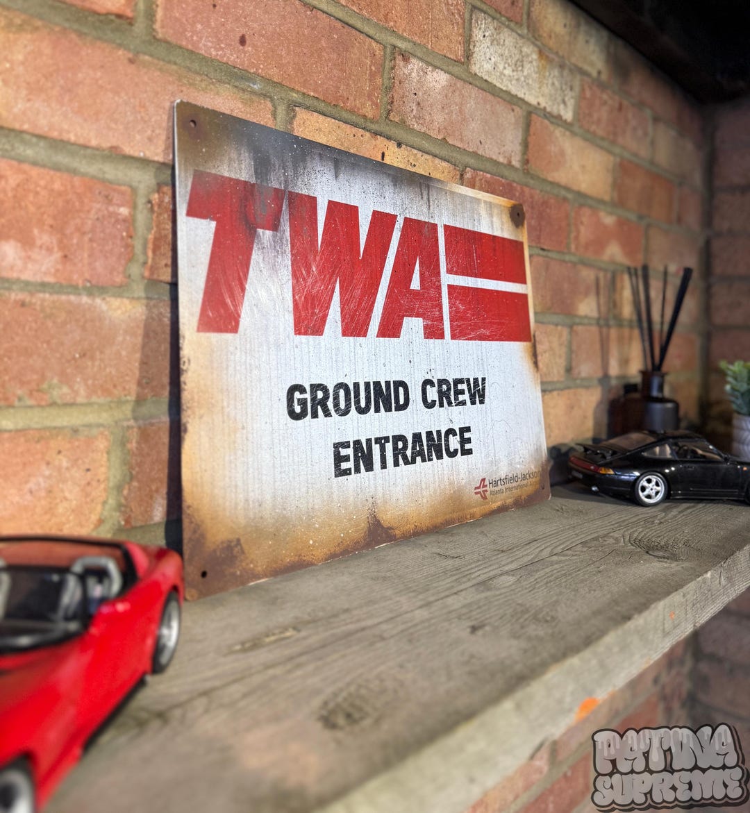 TWA Airlines- Aeroplane- Rusty Sign - Airport - Vintage Effect Sign ...