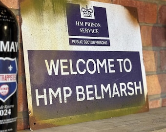 HMP Belmarsh / Prisión / Letrero oxidado / Letrero de estilo vintage / Crímenes reales /