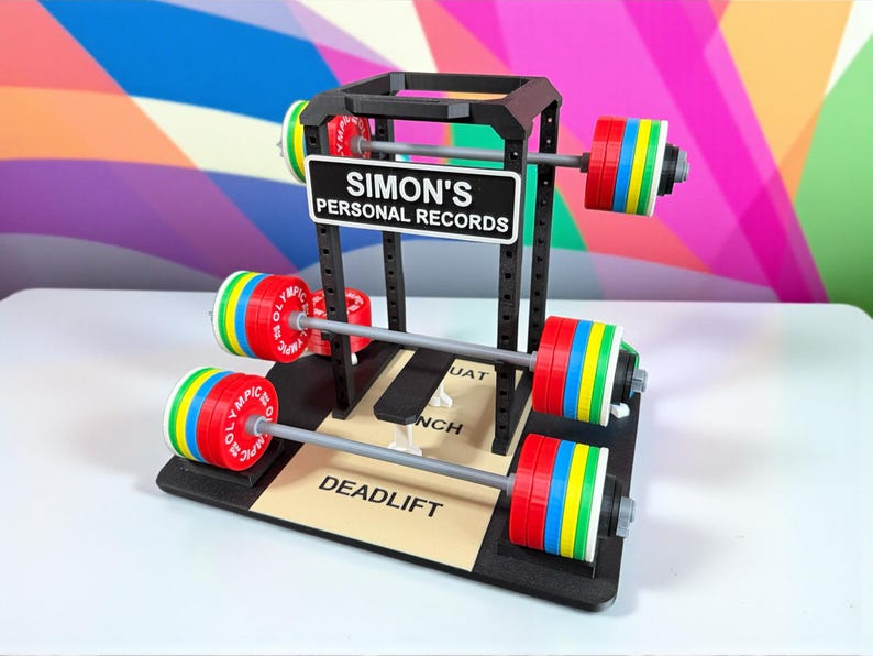 Bench Label Powerrack PR Tracker Wood Platform / Personal Record Display / Fitness ...