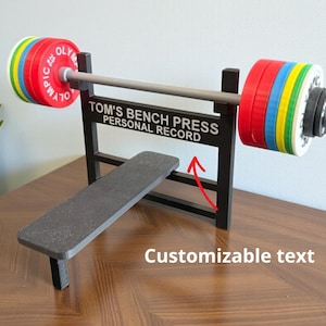 Bench Press PR Personal Rekord Tracker / Fitness Motivation / Realistischer Maßstab 1:10