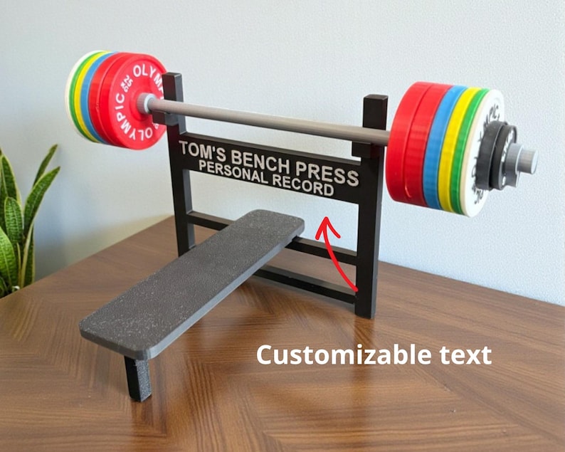 Bench Press PR Personal Rekord Tracker / Fitness Motivation / Realistischer Maßstab 1:10 Bild 1