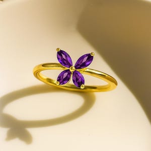 Amethyst Butterfly Ring: Sterling Silver February Birthstone