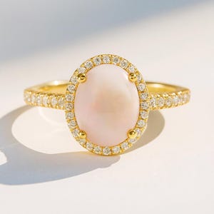Dainty Opal Sterling Silver Ring: Minimalist Gemstone with CZ Accents