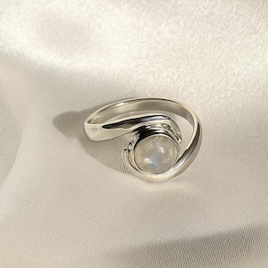 Dainty Moonstone Ring: Handmade Sterling Silver June Birthstone