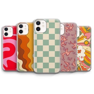 Hippie Phone Case Retro Groovy Indie Cover for iPhone 16 15 14 13 Plus Pro Max Mini, Samsung S25 S24+ Fe Ultra Pixel 9 8 7 6 A Pro XL