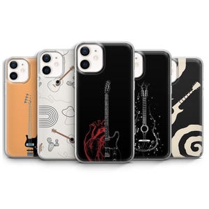 Guitar Phone Case Music Lover Instrument Cover for iPhone 16 15 14 13 Plus Pro Max Mini, Samsung S25 S24+ Fe Ultra Pixel 9 8 7 6 A Pro XL
