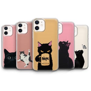 かわいい猫の携帯ケース ペット愛好家向け 動物カバー iPhone 16 15 14 13 12 11 Plus Pro Max Mini、Samsung S25 S24 S23 + Fe Ultra Pixel 9 8 A Pro XL用