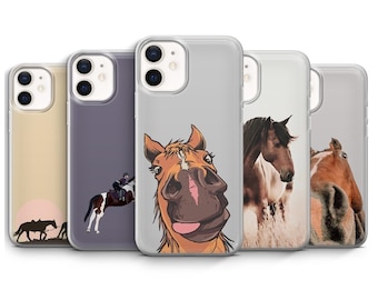 Cute Horse Phone Case Animal Lover Cover for iPhone 17 16 15 14 13 Plus Pro Max Mini, Samsung S25 S24+ Fe Ultra Pixel 10 9 8 7 6 A Pro XL