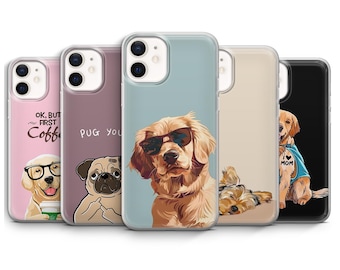 Süße Hund Handyhülle Tier Haustierliebhaber Cover für iPhone 17 16 15 14 13 12 11 Plus Pro Max Mini, Samsung S25 S24 Fe Ultra Pixel 10 9 8 A Pro XL