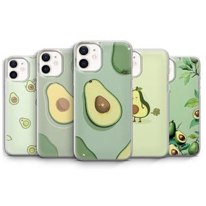 Avocado Phone Case Fruit Cover for iPhone 17 16 15 14 13 12 11 Plus Pro Max Mini, Samsung S25 S24+ Fe Ultra Pixel 10 9 8 A Pro XL