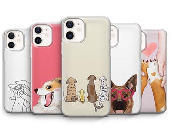 Hondenliefhebber telefoonhoesje schattig huisdier hoes voor iPhone 17 16 15 14 13 12 11 Plus Pro Max Mini, Samsung S25 S24 Fe Ultra Pixel 10 9 8 7 6 A Pro XL