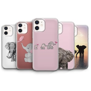 Elephant Phone Case Cute Animal Cover for iPhone 17 16 15 14 13 12 11 Plus Pro Max Mini, Samsung S25 S24 Fe Ultra Pixel 10 9 8 7 6 A Pro XL