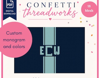 Custom Needlepoint Clutch Insert | Custom Canvas Design | 18 Mesh Digital Download