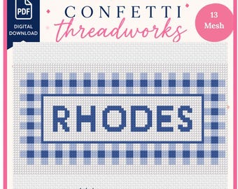 Rhodes Needlepoint Design | Digital PDF and Stitchly File | 13 Mesh