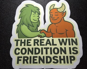 Friendship Gaming Sticker: Funny MTG-Inspired Vinyl Decal