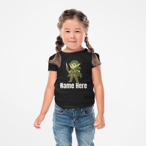 Custom Kids Elf Rogue T-Shirt - Fantasy Adventurer Personalized Tee for Little Gamers
