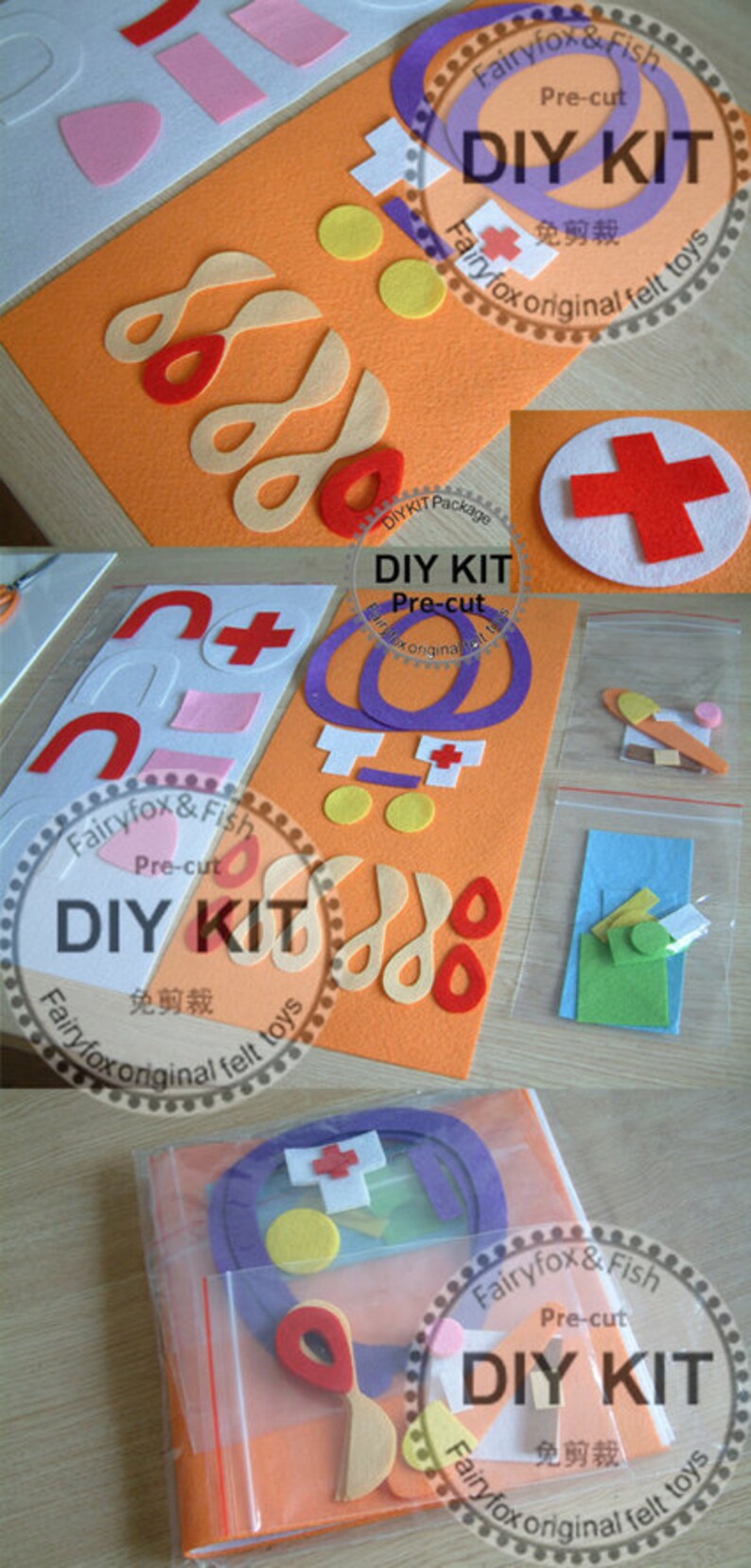 Felt toysFelt Medical bag Doctor SetKT22 Etsy