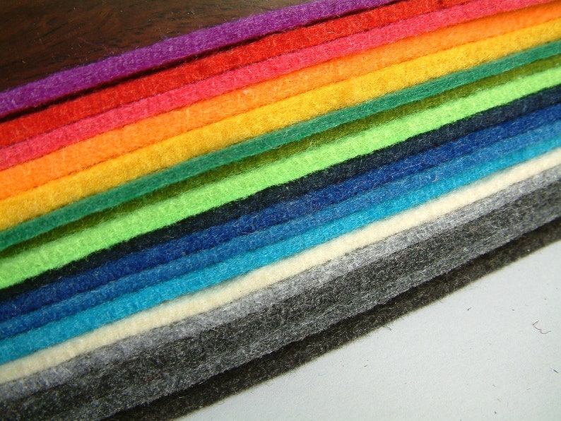 Wool Polyester blend felt set thickness 3mm 30cm x 30cm x 17 Etsy