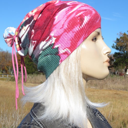Cotton Slouchy Beanie Knit Hat Women's Bohemian Clothing Etsy