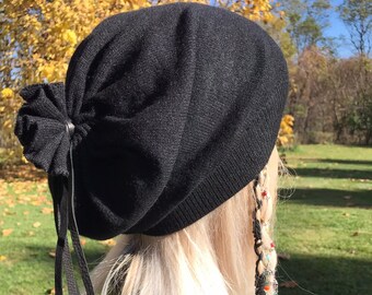 Back Womens Slouchy Hat Oversized Beanie, Slouchy Women's Hat