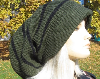 Reworked Clothing Spider WEB Sweater knit Hat Women/'s Black Tams Hats Big Head Slouchy Beanies Cotton Hand Knit Overlay A2022