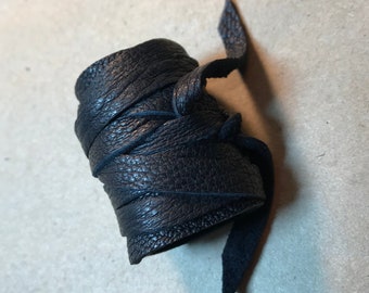 Men's Viking Hair Wrap Warrior Style Ponytail Holder Women Tie Black Leather Cuff Jewelry Rennaissance Fair Bohemian Hairband Z1010 Z1055