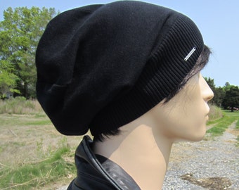 Basic Black Beanie No Words, Men's Lightweight Hats Summer