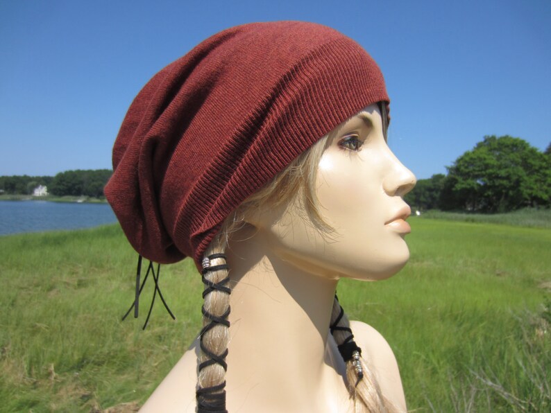 Bohemian Accessories Women's Hats Basic Slouchy Beanies Hats Brick Red A1409 image 1