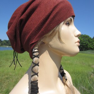 Bohemian Accessories Women's Hats Basic Slouchy Beanies Hats Brick Red A1409 image 2