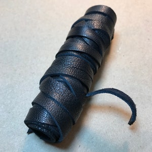Men's Viking Hair Wrap Warrior Style Ponytail Holder Women Tie Black Leather Cuff Jewelry Rennaissance Fair Bohemian Hairband Z1010 Z1055 image 7