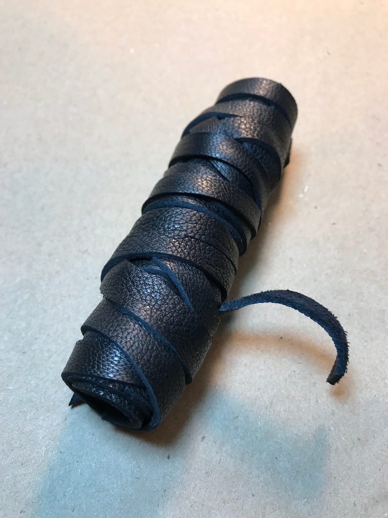 Men's Viking Hair Wrap Warrior Style Ponytail Holder Women Tie Black Leather Cuff Jewelry Rennaissance Fair Bohemian Hairband Z1010 Z1055 image 7