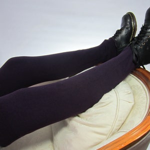 Purple Leg Warmers Socks Cashmere Cotton Blend Thigh High Over the Knee Leg warmers A844