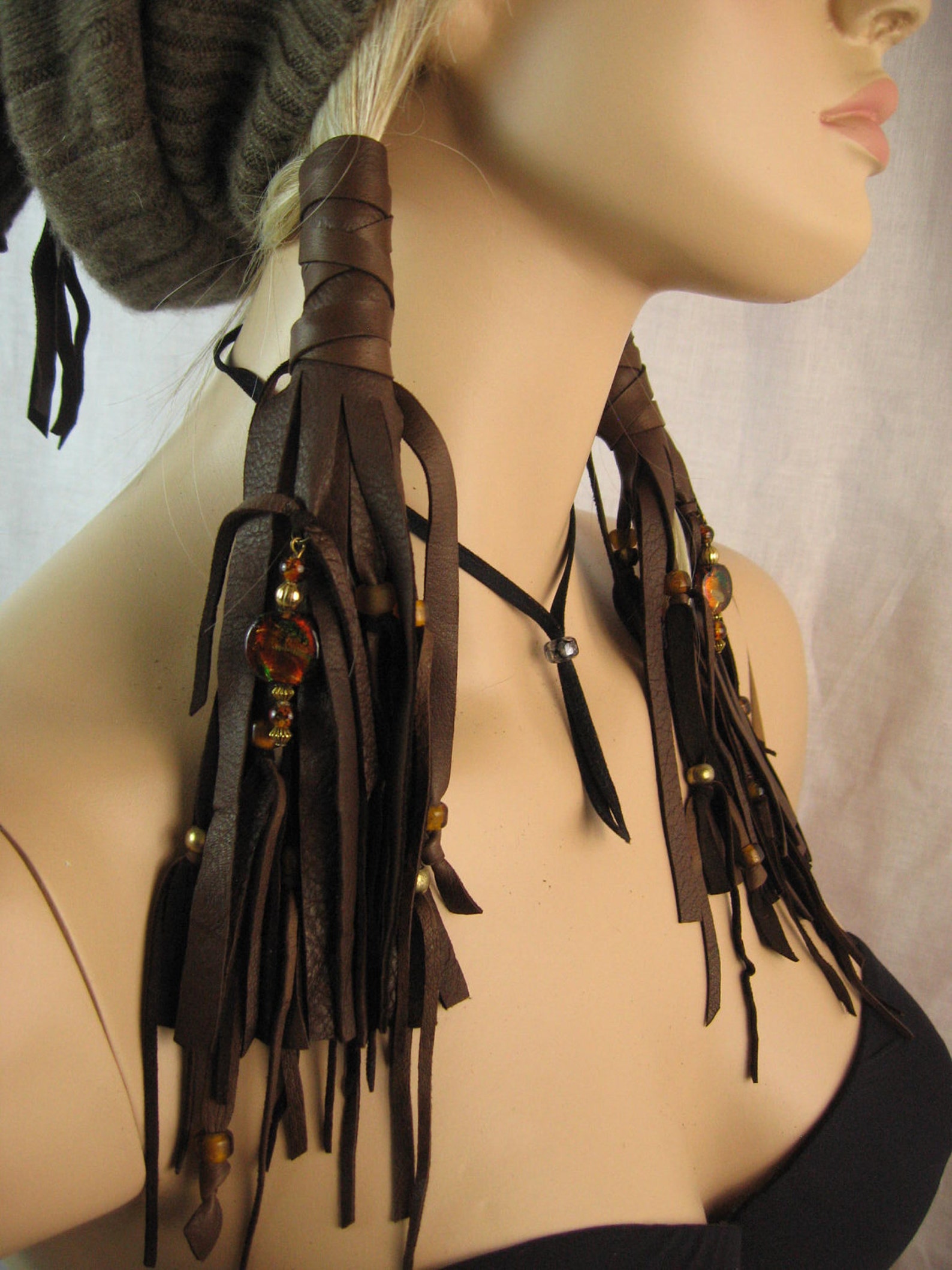 Leather Hair Wraps Bohemian Clothing Hair Jewelry Extensions Etsy