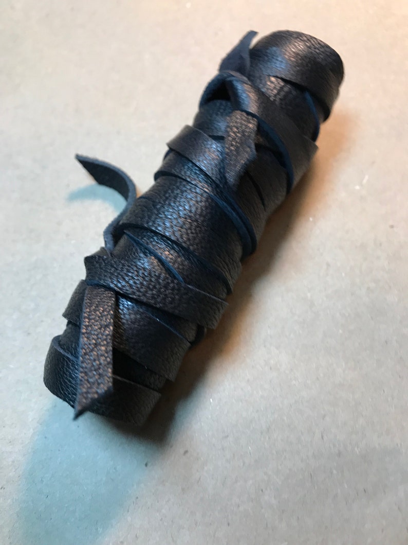 Men's Viking Hair Wrap Warrior Style Ponytail Holder Women Tie Black Leather Cuff Jewelry Rennaissance Fair Bohemian Hairband Z1010 Z1055 image 9
