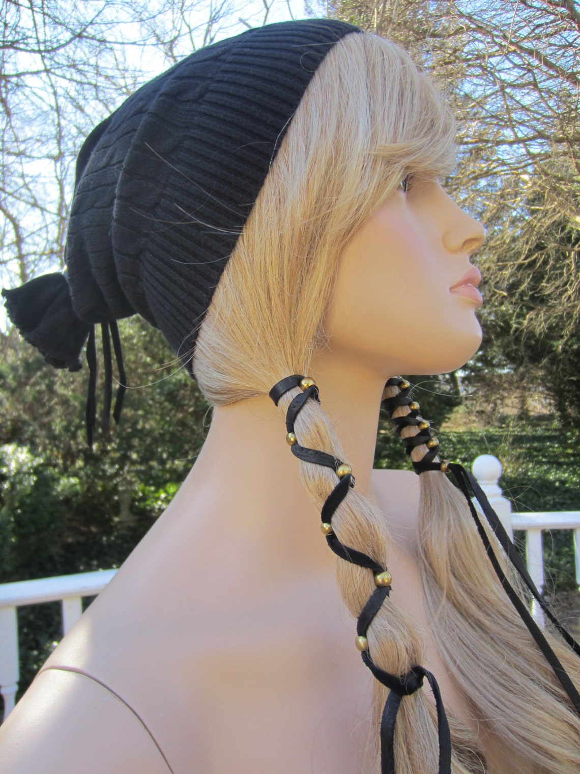 Leather Pigtail Hair Wraps