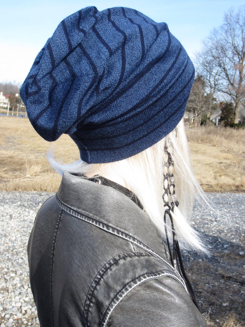 BOHO Clothing Tie Top Slouchy Beanie Light Weight Italian - Etsy