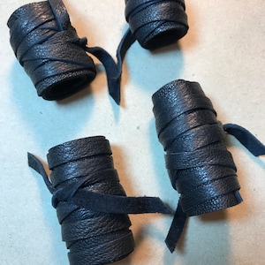 Men's Viking Hair Wrap Warrior Style Ponytail Holder Women Tie Black Leather Cuff Jewelry Rennaissance Fair Bohemian Hairband Z1010 Z1055 image 3