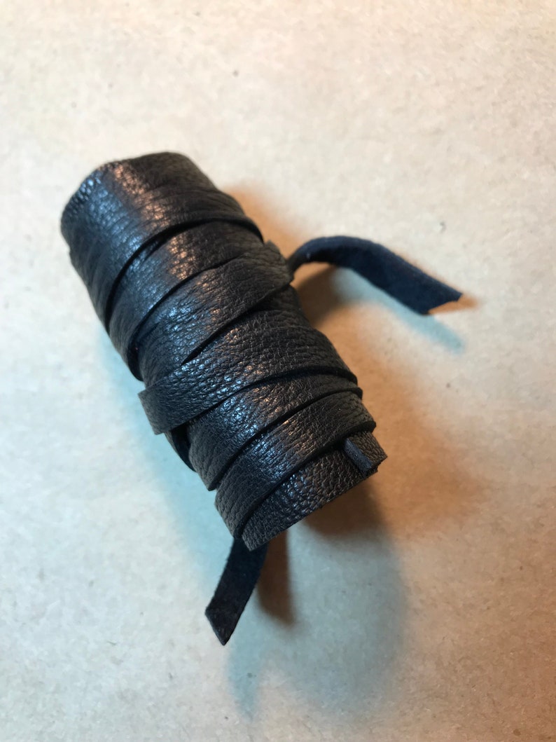 Men's Viking Hair Wrap Warrior Style Ponytail Holder Women Tie Black Leather Cuff Jewelry Rennaissance Fair Bohemian Hairband Z1010 Z1055 image 8