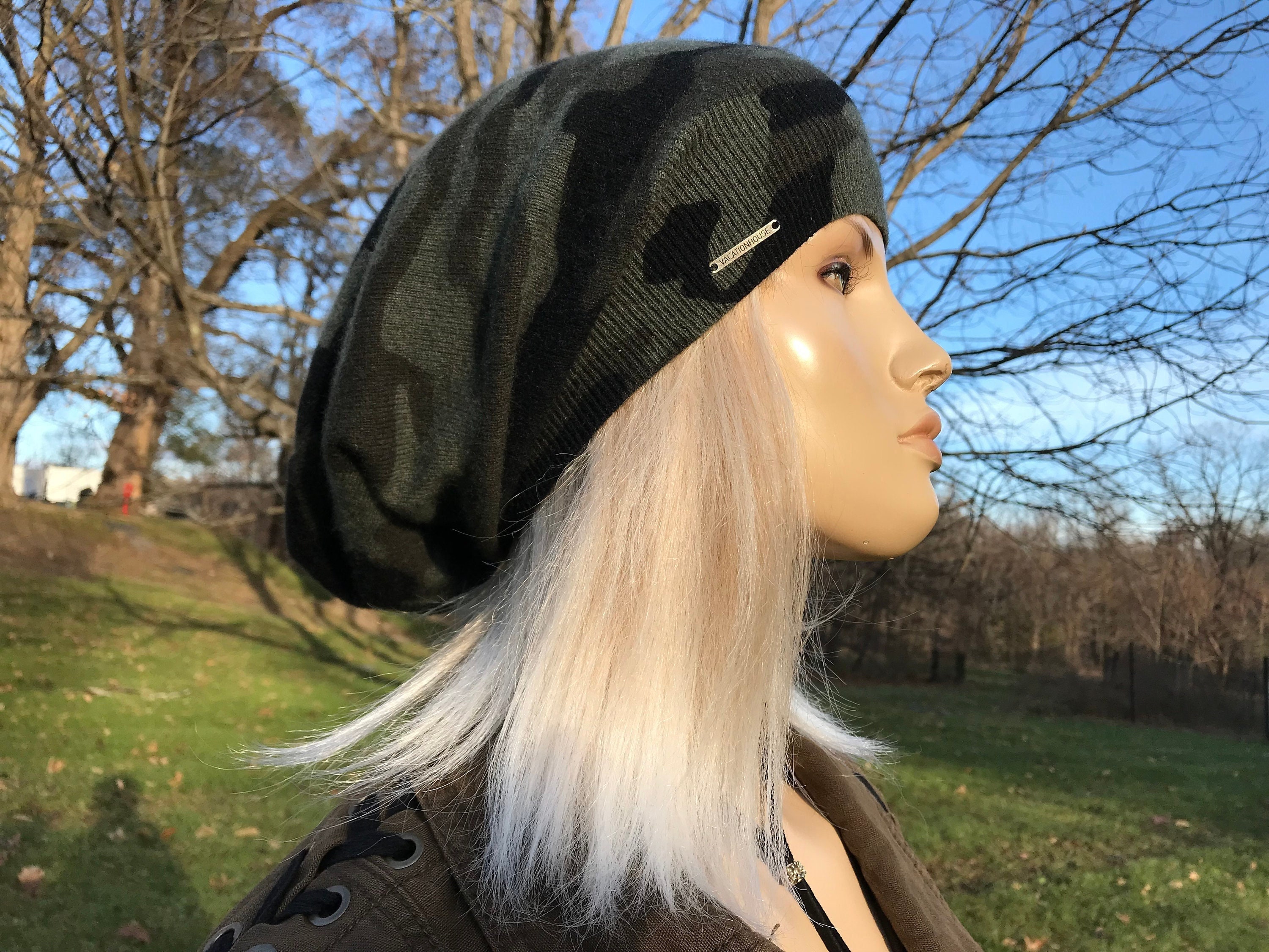 CAMO Cashmere Slouchy Beanie Hat Men's 