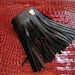 Leather Fringe Cuff Bracelet, Black Leather Wristband, Rocker Club Wear Wrist Band Jewelry L2005