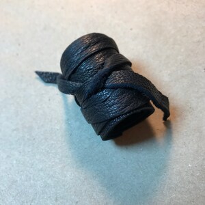 Men's Viking Hair Wrap Warrior Style Ponytail Holder Women Tie Black Leather Cuff Jewelry Rennaissance Fair Bohemian Hairband Z1010 Z1055 image 2