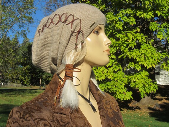 Cashmere Slouch Tam Slouchy Beanie 