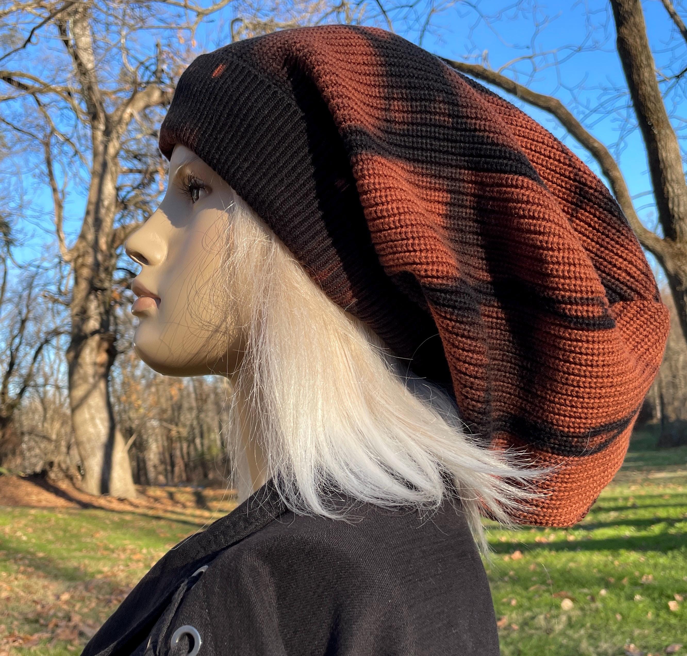 New Custom Designed Ivory Slouchy Beanie with Brown and Black Butterfly. VACATIONHOUSE - Etsy main image 2